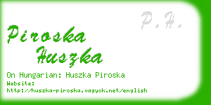 piroska huszka business card